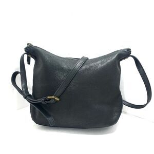 American Leather Co. Black Pebble Leather Adjustable Crossbody Purse Women’s